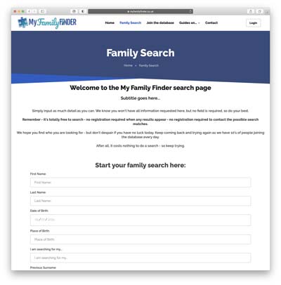 How to search My Family Finder - Step 1
